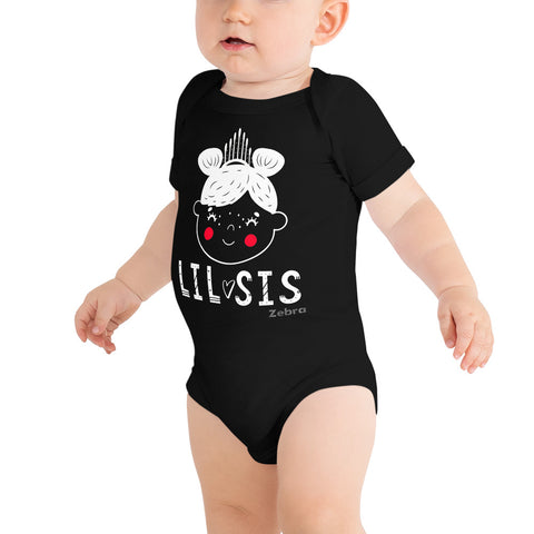 Baby Doodles Bodysuit - The Lil Sis - Zebra High Contrast Apparel and Clothing for Parents and Kids