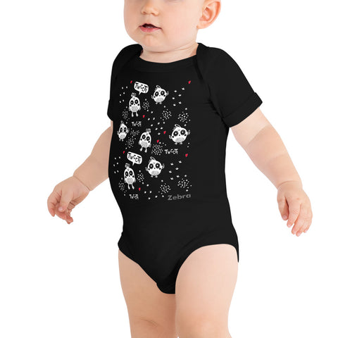 Baby Doodles Bodysuit - The Tweeting Owls - Zebra High Contrast Apparel and Clothing for Parents and Kids