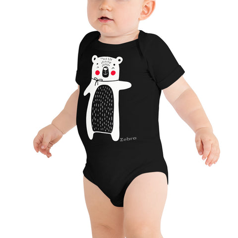 Baby Doodles Bodysuit - The Big Bear - Zebra High Contrast Apparel and Clothing for Parents and Kids