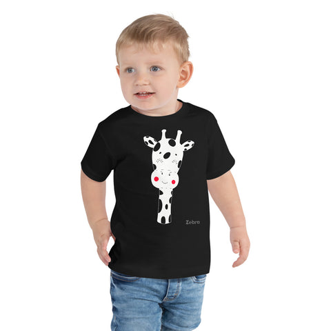 Toddler Doodles T-Shirt - The Giraffe - Zebra High Contrast Apparel and Clothing for Parents and Kids