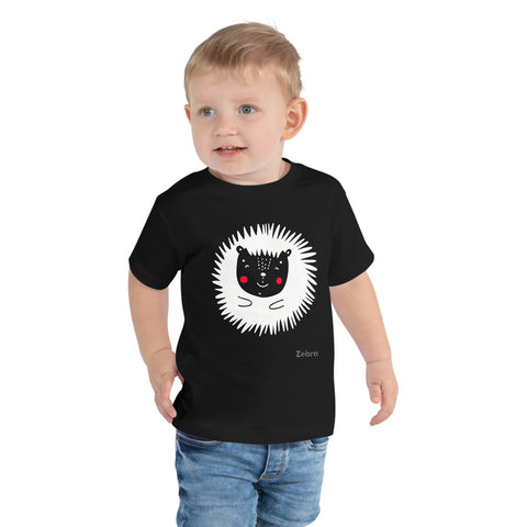 Toddler Doodles T-Shirt - The Hedgehog - Zebra High Contrast Apparel and Clothing for Parents and Kids