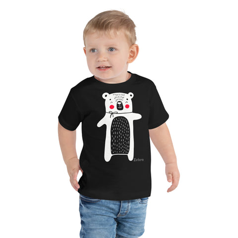 Toddler Doodles T-Shirt - The Big Bear - Zebra High Contrast Apparel and Clothing for Parents and Kids