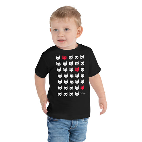 Toddler Doodles T-Shirt - The Cats - Zebra High Contrast Apparel and Clothing for Parents and Kids