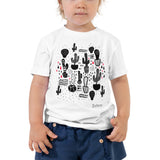 Toddler Doodles T-Shirt - The Cactus Garden - Zebra High Contrast Apparel and Clothing for Parents and Kids