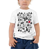 Toddler Doodles T-Shirt - The Mushroom Forest - Zebra High Contrast Apparel and Clothing for Parents and Kids
