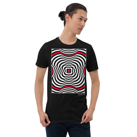 Men's Stripe T-shirt - The Flower - Zebra High Contrast Apparel and Clothing for Parents and Kids