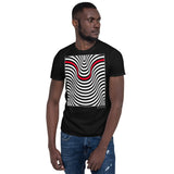 Men's Stripe T-shirt - The Pyramid - Zebra High Contrast Apparel and Clothing for Parents and Kids
