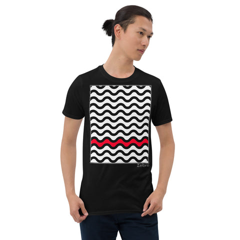 Men's Geometric T-Shirt - The Waves - Zebra High Contrast Apparel and Clothing for Parents and Kids