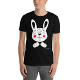 Men's Doodles T-Shirt - The Bunny - Zebra High Contrast Apparel and Clothing for Parents and Kids