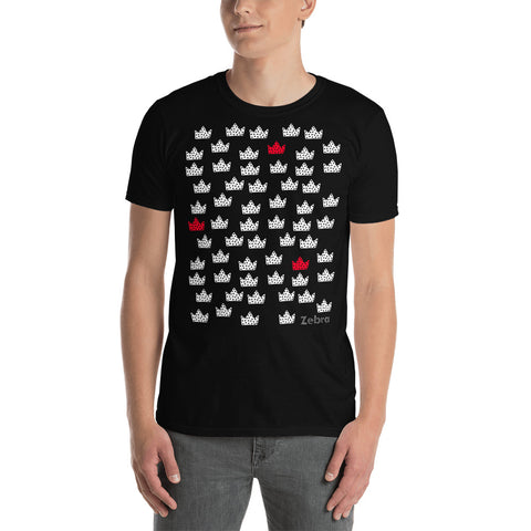 Men's Doodles T-Shirt - The Crowns - Zebra High Contrast Apparel and Clothing for Parents and Kids