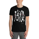 Men's Doodles T-Shirt - The Cactus Garden - Zebra High Contrast Apparel and Clothing for Parents and Kids