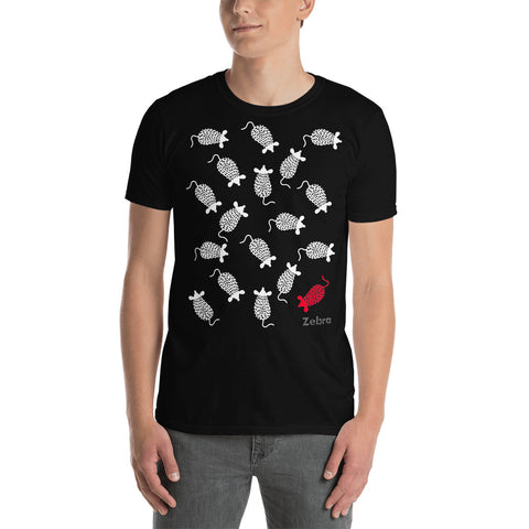 Men's Doodles T-Shirt - The Mice - Zebra High Contrast Apparel and Clothing for Parents and Kids