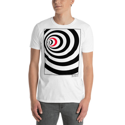 Men's Stripe T-shirt - The Spiral - Zebra High Contrast Apparel and Clothing for Parents and Kids