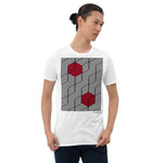 Men's Geometric T-Shirt - The Cubes - Zebra High Contrast Apparel and Clothing for Parents and Kids