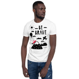 Men's Doodles T-Shirt - The Brave - Zebra High Contrast Apparel and Clothing for Parents and Kids