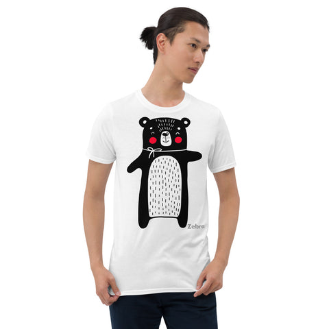 Men's Doodles T-Shirt - The Big Bear - Zebra High Contrast Apparel and Clothing for Parents and Kids