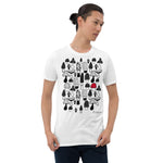 Men's Doodles T-Shirt - The Mushroom Forest - Zebra High Contrast Apparel and Clothing for Parents and Kids