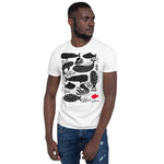 Men's Doodles T-Shirt - The Whales - Zebra High Contrast Apparel and Clothing for Parents and Kids