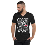 Men's Doodles T-Shirt - The Mushroom Forest - Zebra High Contrast Apparel and Clothing for Parents and Kids