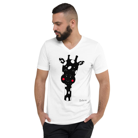 Men's Doodles T-Shirt - The Giraffe - Zebra High Contrast Apparel and Clothing for Parents and Kids