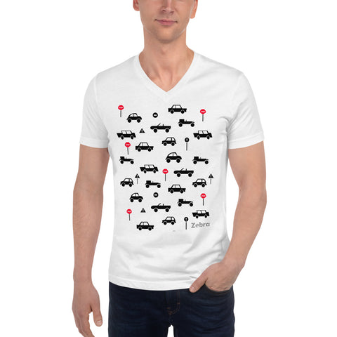 Men's Doodles T-Shirt - The Traffic Jam - Zebra High Contrast Apparel and Clothing for Parents and Kids
