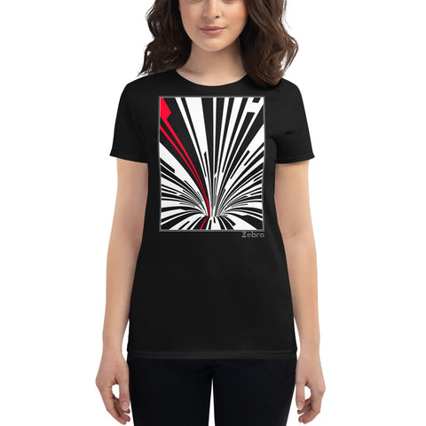 Women's Stripes T-Shirt - The Odyssey - Zebra High Contrast Apparel and Clothing for Parents and Kids