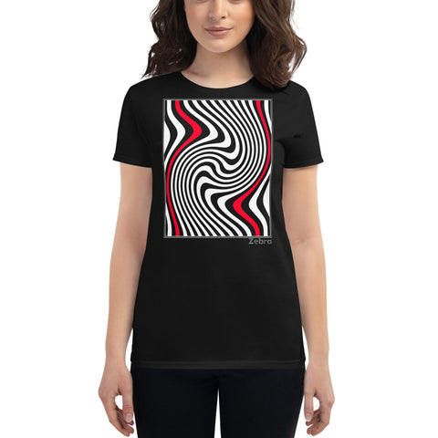 Women's Stripes T-Shirt - The Swirl - Zebra High Contrast Apparel and Clothing for Parents and Kids
