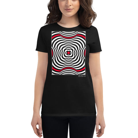 Women's Stripes T-Shirt - The Flower - Zebra High Contrast Apparel and Clothing for Parents and Kids