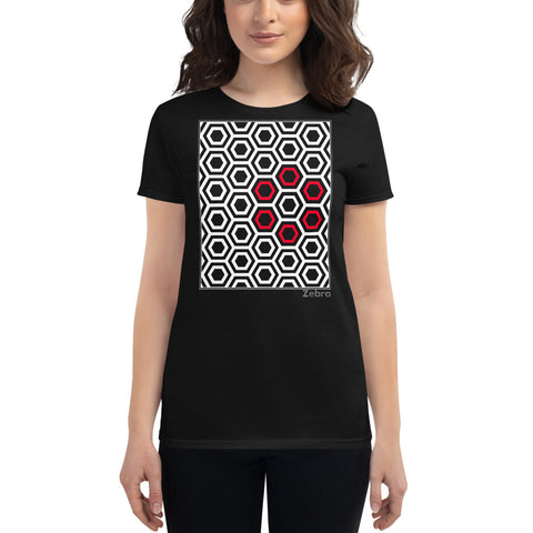 Women's Geometric T-Shirt - The Honeycomb - Zebra High Contrast Apparel and Clothing for Parents and Kids