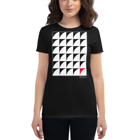 Women's Geometric T-Shirt - The Rising Moons - Zebra High Contrast Apparel and Clothing for Parents and Kids