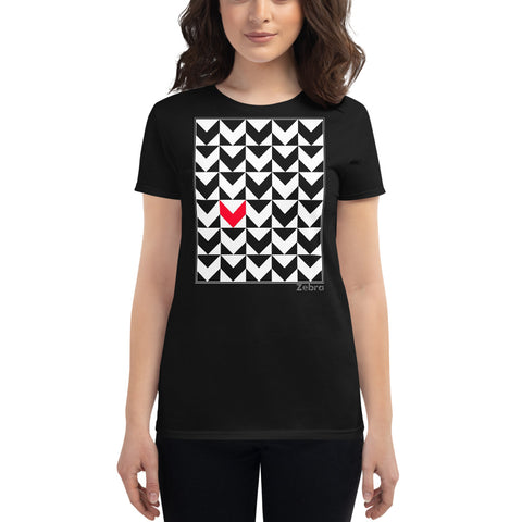 Women's Geometric T-Shirt - The Chevrons - Zebra High Contrast Apparel and Clothing for Parents and Kids