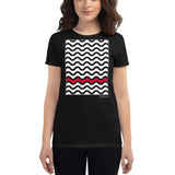 Women's Geometric T-Shirt - The Waves - Zebra High Contrast Apparel and Clothing for Parents and Kids