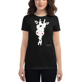 Women's Doodles T-Shirt - The Giraffe - Zebra High Contrast Apparel and Clothing for Parents and Kids