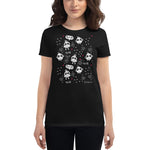 Women's Doodles T-Shirt - The Tweeting Owls - Zebra High Contrast Apparel and Clothing for Parents and Kids