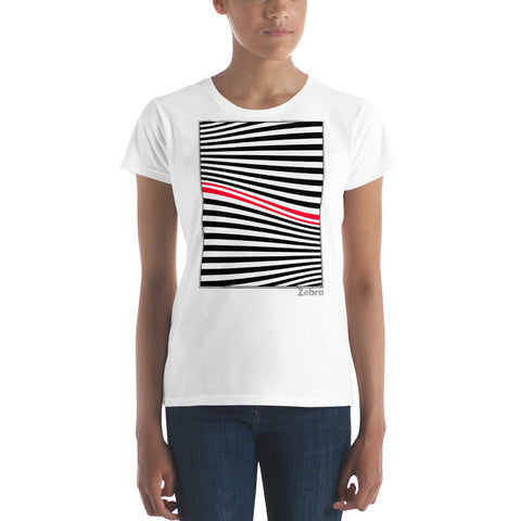 Women's Stripes T-Shirt - The Wave - Zebra High Contrast Apparel and Clothing for Parents and Kids