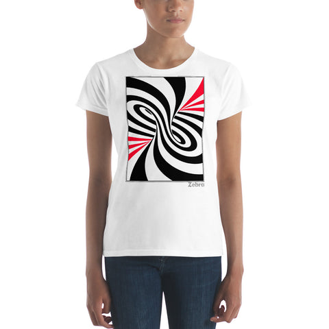 Women's Stripes T-Shirt - The Twister - Zebra High Contrast Apparel and Clothing for Parents and Kids