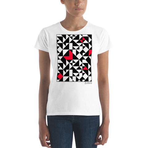 Women's Geometric T-Shirt - The Pablo - Zebra High Contrast Apparel and Clothing for Parents and Kids