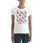 Women's Doodles T-Shirt - The Giraffe Tower - Zebra High Contrast Apparel and Clothing for Parents and Kids