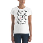 Women's Doodles T-Shirt - The Submarines - Zebra High Contrast Apparel and Clothing for Parents and Kids