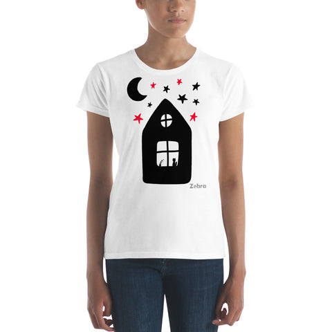 Women's Doodles T-Shirt - The Cabin - Zebra High Contrast Apparel and Clothing for Parents and Kids