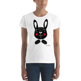 Women's Doodles T-Shirt - The Bunny - Zebra High Contrast Apparel and Clothing for Parents and Kids