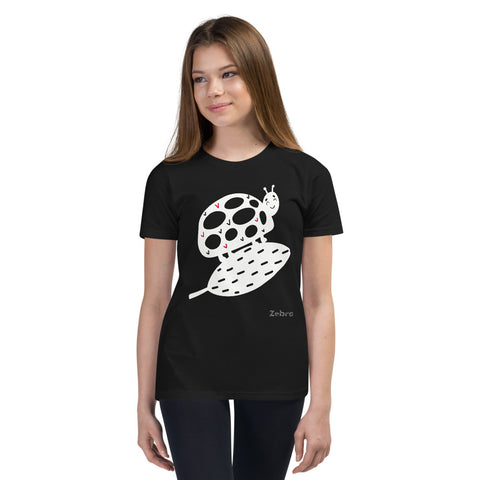 Kid's Doodles T-Shirt - The Ladybug - Zebra High Contrast Apparel and Clothing for Parents and Kids