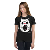 Kid's Doodles T-Shirt - The Owl - Zebra High Contrast Apparel and Clothing for Parents and Kids