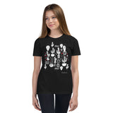 Kid's Doodles T-Shirt - The Cactus Garden - Zebra High Contrast Apparel and Clothing for Parents and Kids
