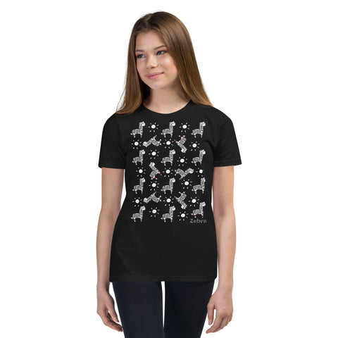 Kid's Doodles T-Shirt - The Zebra Dazzle - Zebra High Contrast Apparel and Clothing for Parents and Kids