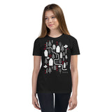Kid's Doodles T-Shirt - The Trail - Zebra High Contrast Apparel and Clothing for Parents and Kids
