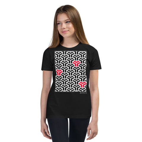 Kid's Geometric T-Shirt - The Mamba - Zebra High Contrast Apparel and Clothing for Parents and Kids