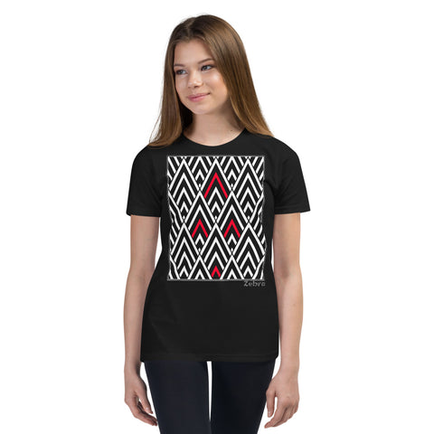 Kid's Geometric T-Shirt - The Tree Tops - Zebra High Contrast Apparel and Clothing for Parents and Kids