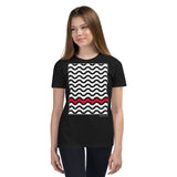 Kid's Geometric T-Shirt - The Waves - Zebra High Contrast Apparel and Clothing for Parents and Kids