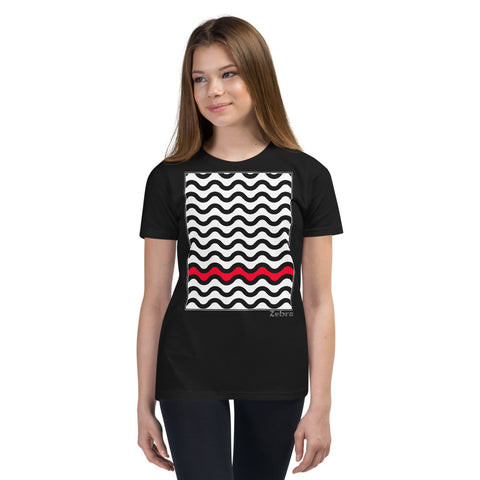 Kid's Geometric T-Shirt - The Waves - Zebra High Contrast Apparel and Clothing for Parents and Kids